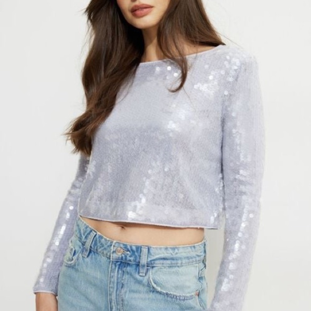 Dynamite Shimmering Lavender Top